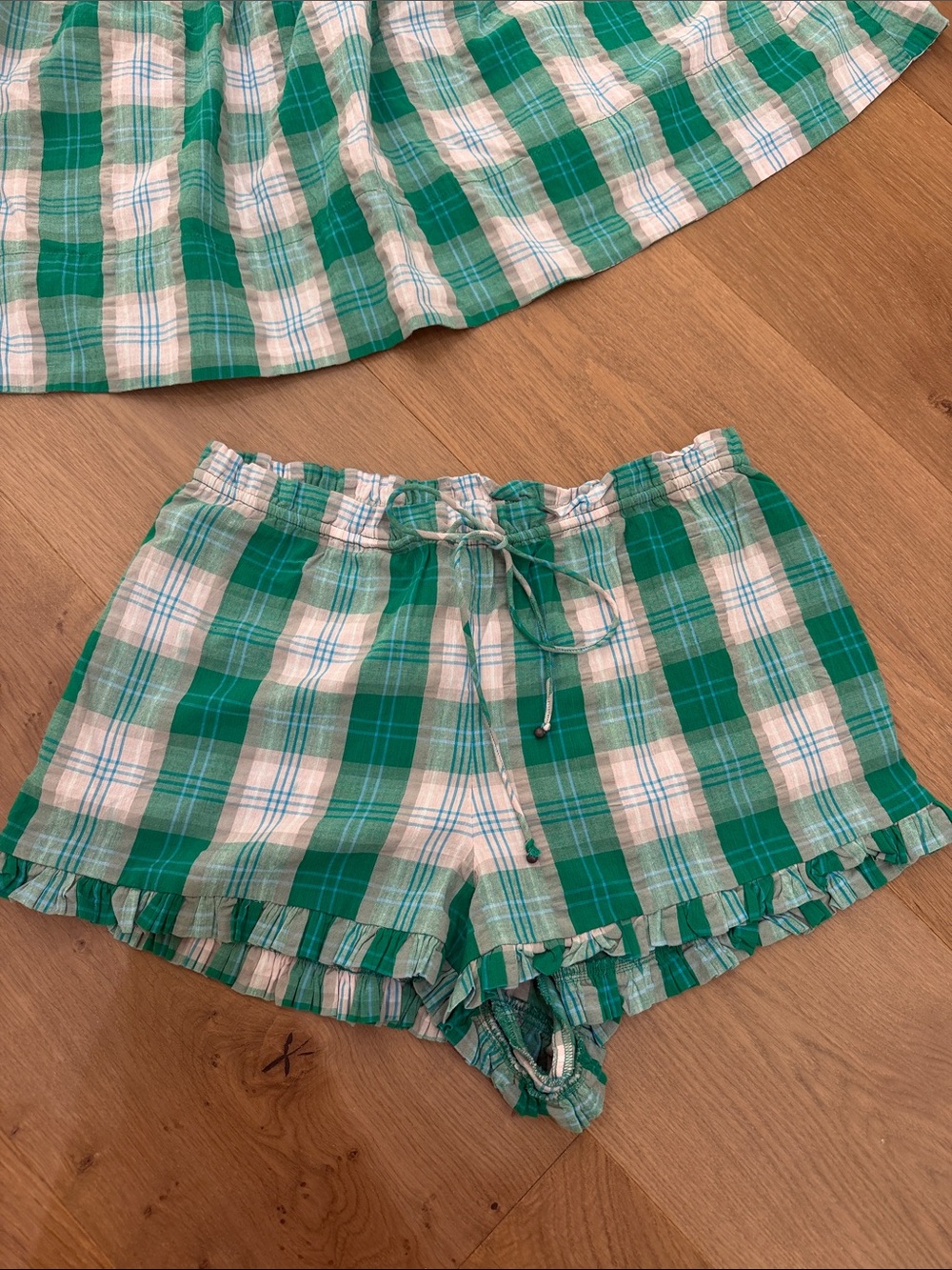 Free People Plaid matching top and shirt set - Picture 2 of 5